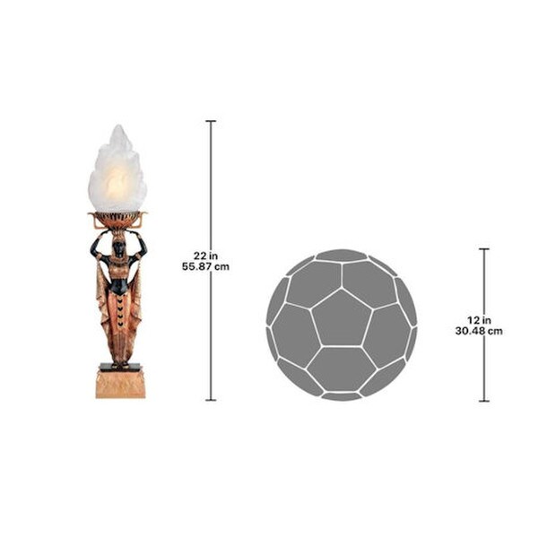 stunning sculptural Egyptian lamp that softly glows from a glass goddess